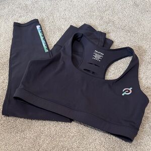 Peloton Navy Sports Bra and Leggings Set